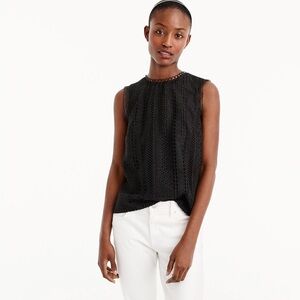 J Crew Mixed lace top in BLACK